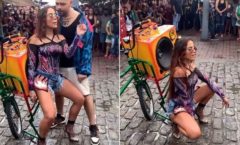 Anitta e Pedro Sampaio causam comoção ao gravar clipe em Belém